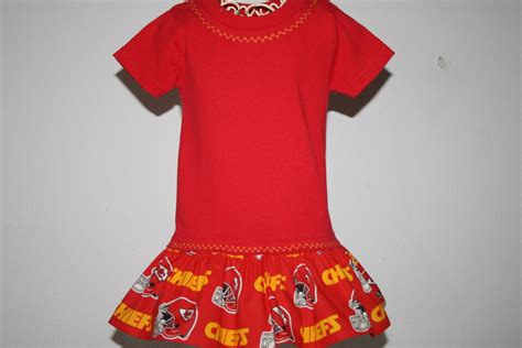 12 Mo Little Girls Kansas City Chiefs Dress W Decorative Etsy