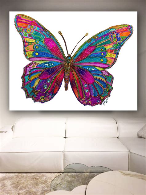 Colorful Butterfly Spirit Animal Abstract Art Painting Rolled Etsy In