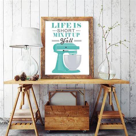 Life Is Short Mix It Up Kitchen Wall Art Posters Stylish Nordic