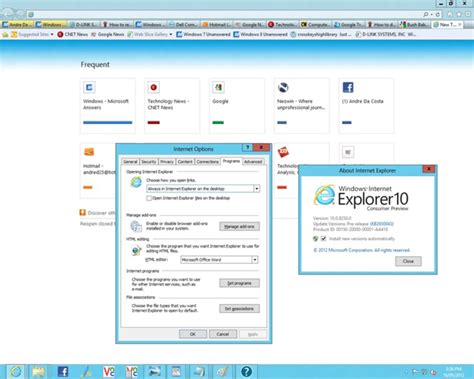 The review for internet explorer 10 has not been completed yet, but it was tested by an editor here on a pc and a list of features has been compiled; Internet Explorer 10 - Download