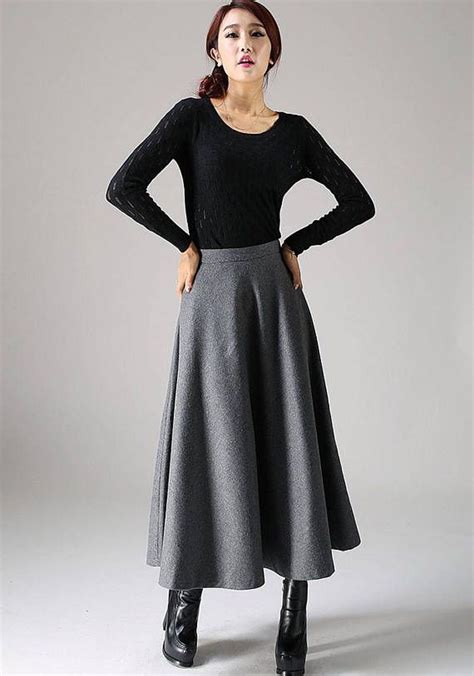 This Classical A Line Skirt Is Finished With Soft Wool Fabric This