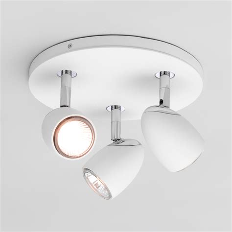 The modern atlantic ceiling spotlights in gleaming chrome finish with 3 individually adjustable. Astro Ovale Triple round bathroom adjustable spotlight ...