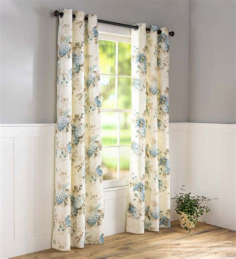 Thermalogic Insulated Grommet Top Hydrangea Curtain Pairs Plow And Hearth