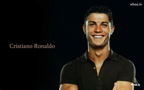 Cristiano Ronaldo In Black T Shirt Wallpaper