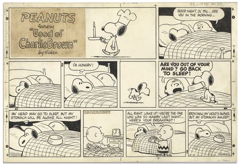 Lot Detail Adorable Peanuts Sunday Comic Strip From 1967