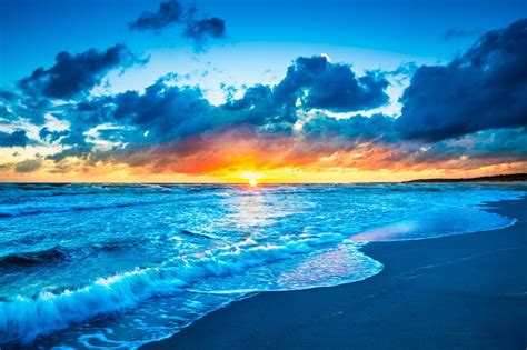 Sunset Blue Ocean Blue Ocean Blue Sunset 1024x682 Download Hd