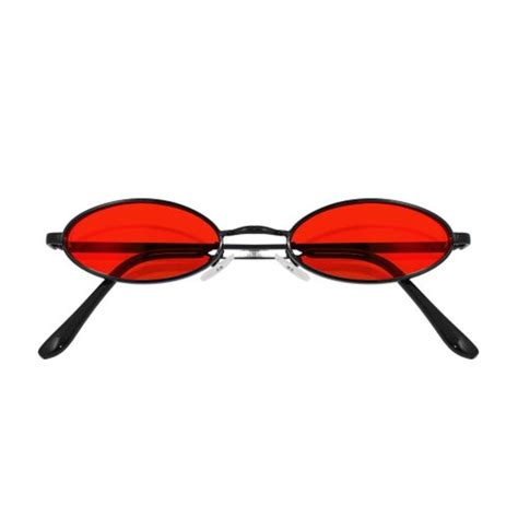 slim retro 90 s color tone oval sunglasses etsy