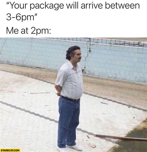 Your Package Will Arrive Between 3 And 6 Pm Me At 2 Pm Pablo Escobar