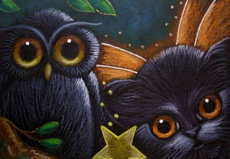 Cat Owl Art Owl Baby Owls Black Fairy