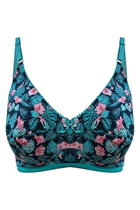 Buy Non Padded Non Wired Full Coverage Floral Print Bra Cotton Rich