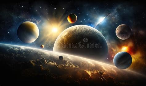 An Artist S Rendering Of Planets In The Solar System Stock Illustration Illustration Of Artist
