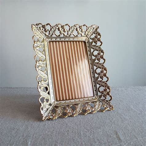 5 X 7 Gold Metal Picture Frame Ornate Filigree And Etsy Canada Metal