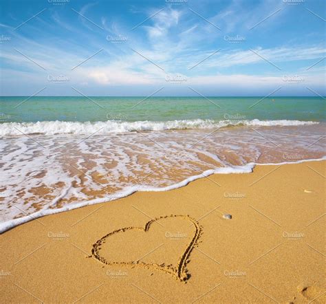Heart On The Sand Of A Beach Beach Sand Outdoor