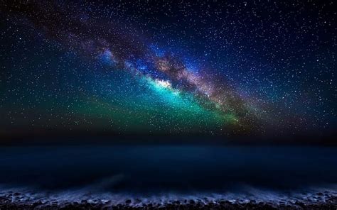Hd Wallpaper Milky Way Galaxy From The Canary Islands Ocean Sky