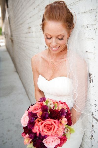 Peach Wine Coral Lime Green Wedding Bouquet