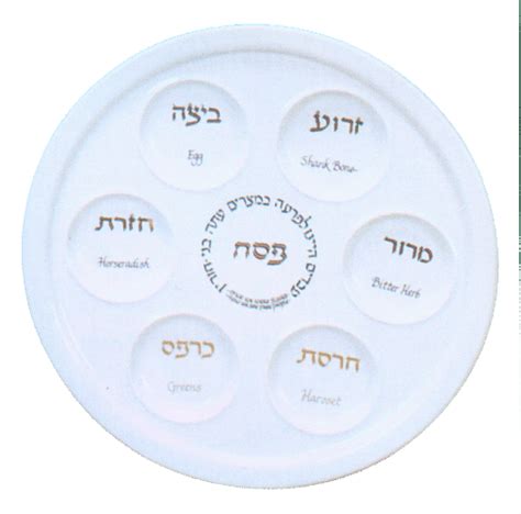 Ceramic White Traditional Seder Plate | Seder plate, Seder, Traditional ceramics