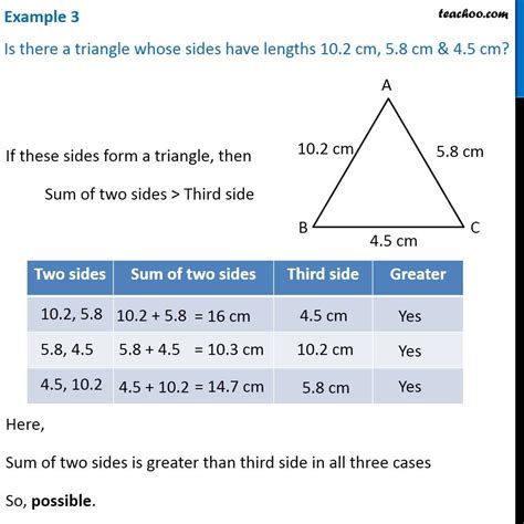 Example 3 Is There A Triangle Whose Sides Have Lengths 102 Cm 58