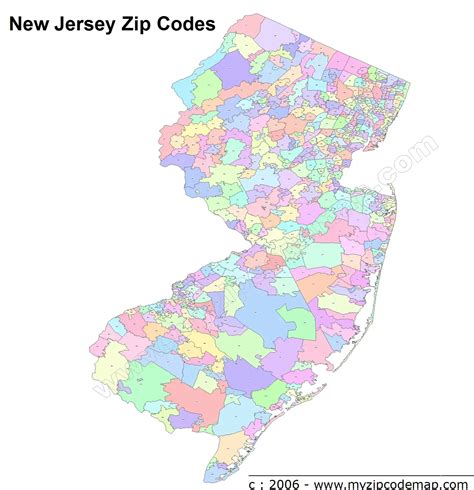 New Jersey Zip Code Maps Free New Jersey Zip Code Maps