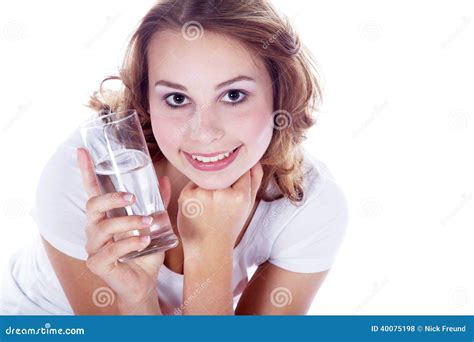Fitness Model Drinking A Glass Water Stock Photo Image Of Drinking