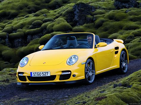 2008 Yellow Porsche 911 Turbo Cabriolet Wallpapers