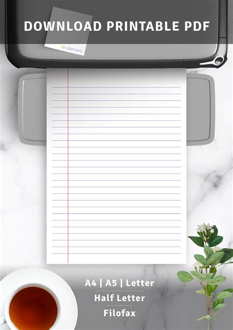 Download Printable Printable Lined Paper College Ruled 71mm Blue Pdf
