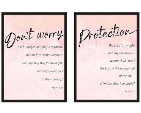 Set Of 2 Bible Verse Wall Art Psalm 305 Psalm 271 Dont Etsy