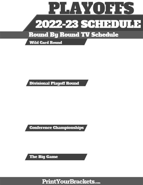 2022 2023 Nfl Playoffs Tv Schedule Printable