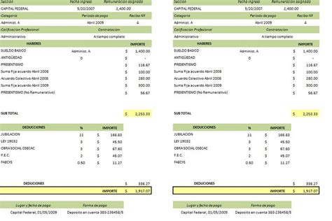 Plantilla Excel Recibo De Sueldo Descarga Gratis