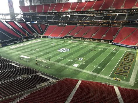 Look Atlantas Mercedes Benz Stadium Ready To Host Its First Ever Sec