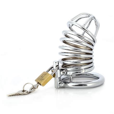 Cock Lock Stainless Steel Lockable Penis Cage Penis Cock Ring Sleeve Male Chastity Device Cage