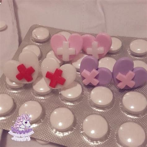 Happy Hospital Cross Earrings Menhera Yamikawaii Etsy Yandere Aesthetic Pills Aesthetic