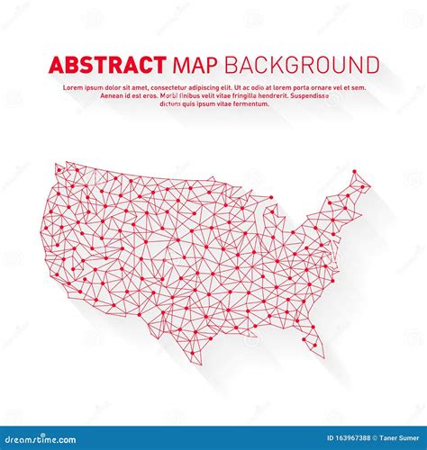Abstract United States Of America Map With White Circle Stock