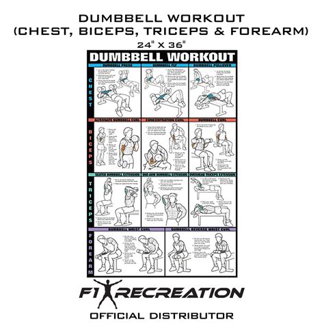 F1 Recreation Original Dumbbell Workout Poster Chest Biceps Triceps