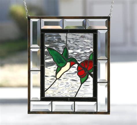 Hummingbird Stained Glass Window Panel Stain Glass Stained