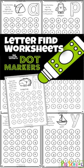 Free Printable Letter Find Worksheets With Dot Markers Letter
