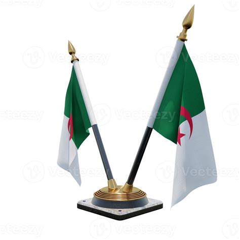 Algeria 3d Illustration Double V Desk Flag Stand 11286154 Png