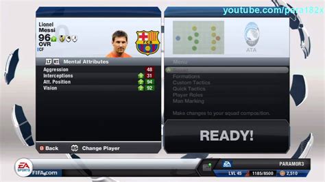 Fifa 13 Lionel Messi Stats Ratings Youtube