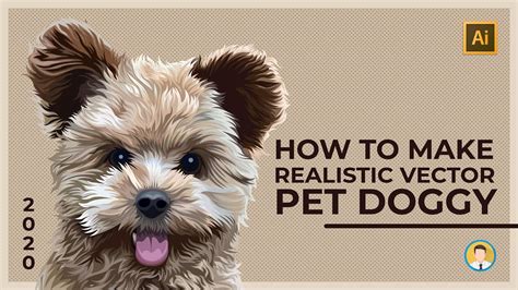 Tutorial Realistic Vector Pet Doggy Adobe Illustrator Timelapse