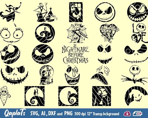 Nightmare Before Christmas Cliparts Svg and Dxf for Buting | Etsy