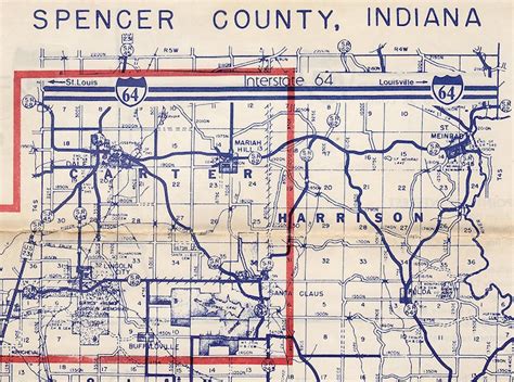 Spencer County Indiana Historic Map Etsy