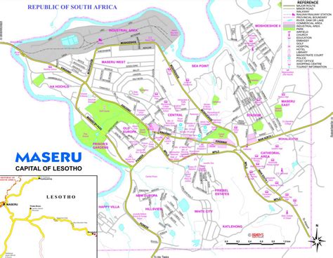 Known as the kingdom in the sky because of its lofty altitude — it has the highest lowest point of any country in the world (1400m) and is the only country to be entirely above 1000m! Maseru Karte