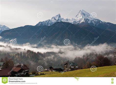 Berchtesgaden View Of The Mountain Peaks Stock Photo Image Of