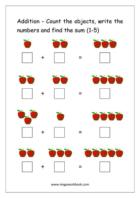 Simple Addition Worksheets For Kindergarten