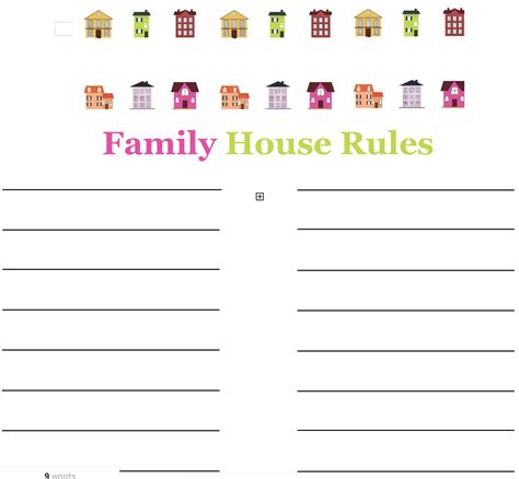Free Printable House Rules Template
