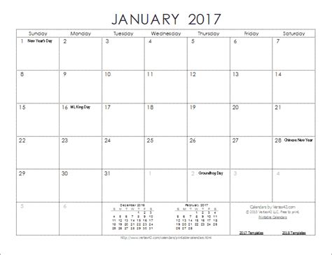 2017 Calendar Templates And Images