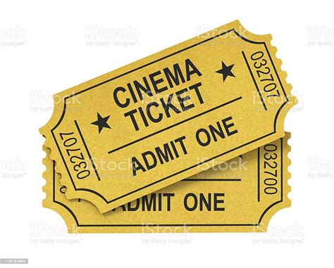 Isolated Images Of Cinema Tickets On White Stock Photo ...