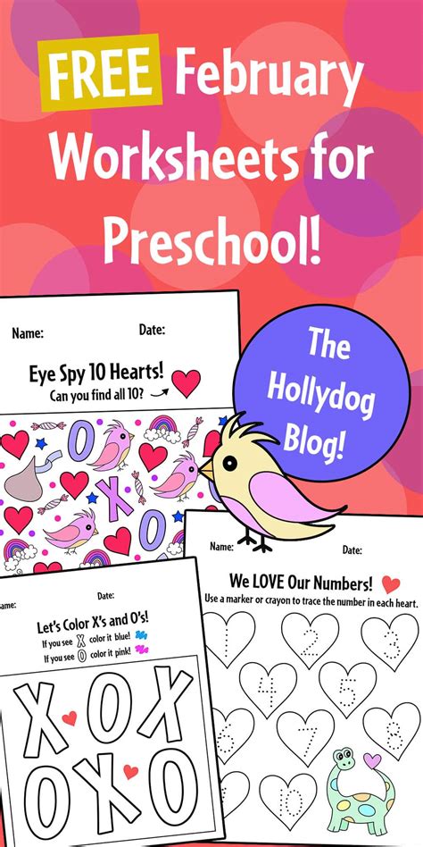 Free February Worksheets For Preschool ⋆ The Hollydog Blog