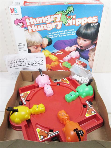 Vtg 1978 Hungry Hungry Hippos Game In Original Box 4533 Milton Bradley