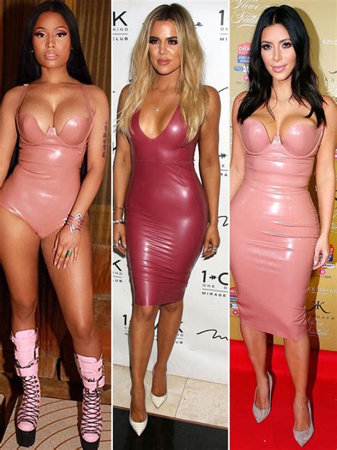 Pics Nicki Minajs Pink Latex Outfit Same As Kim Kardashian And Khloe