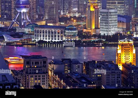 File Night View Of Old Houses In Puxi Front And Skyscrapers And